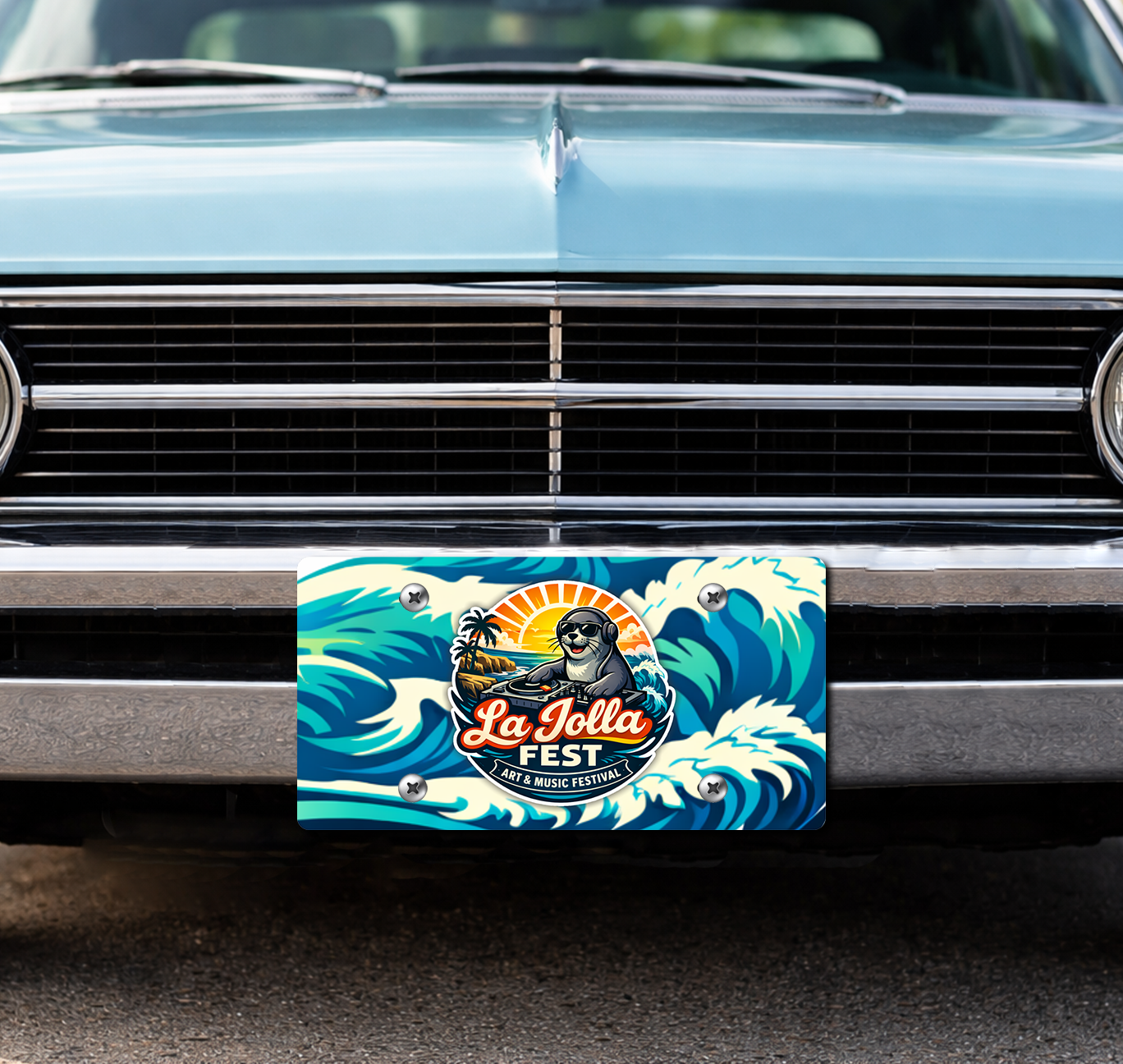 License Plate Acrylic/Glitter/PVC