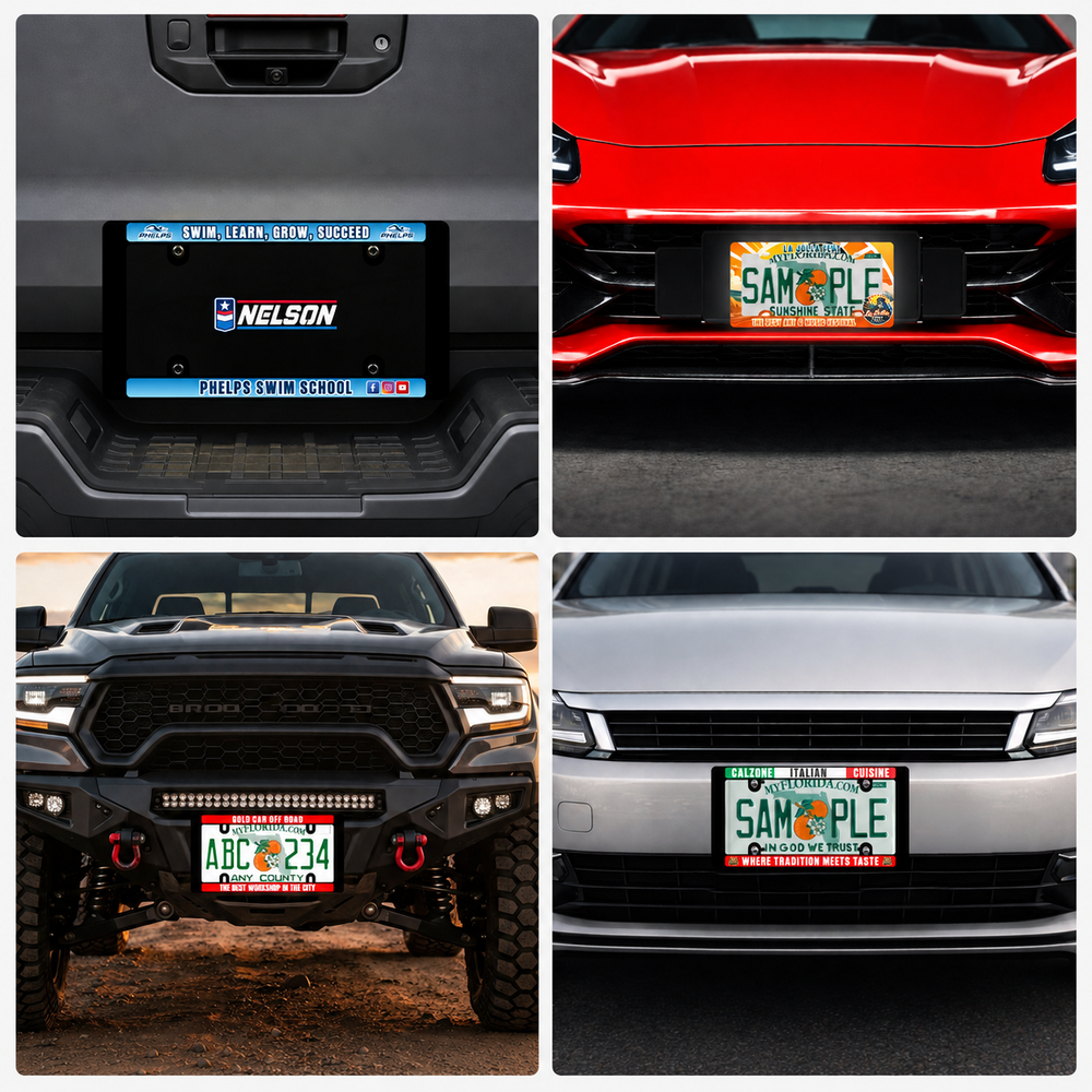 Acrylic license plate frame example
