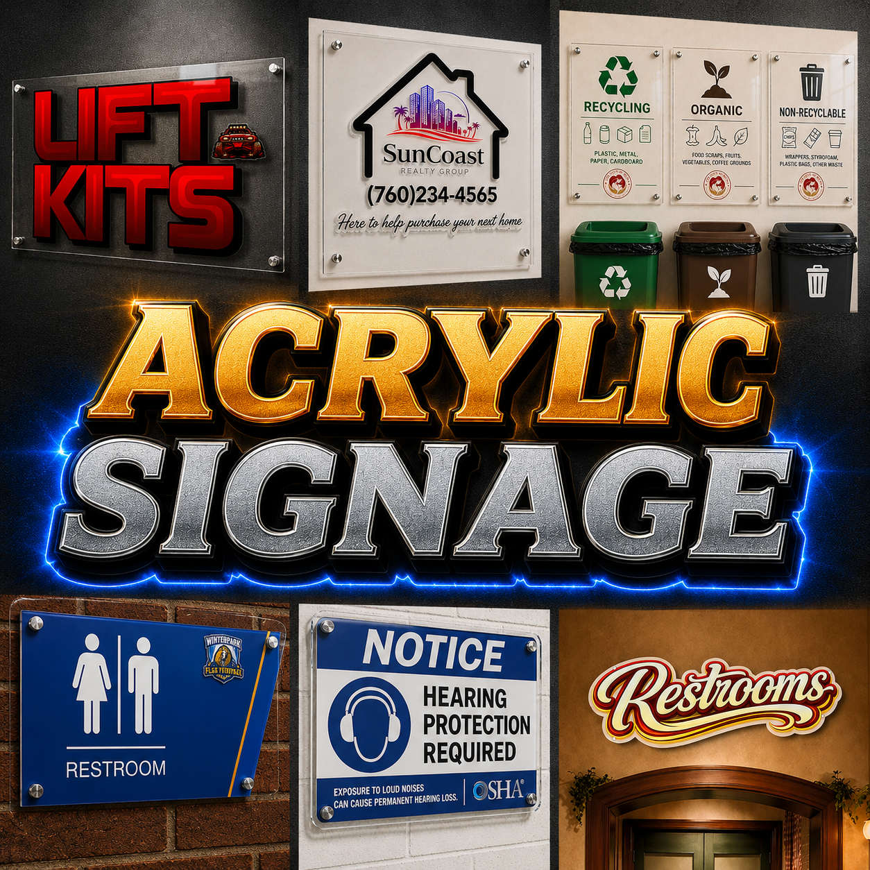 Custom Acrylic Signs for Offices, Retail Spaces, Lobbies, and Displays